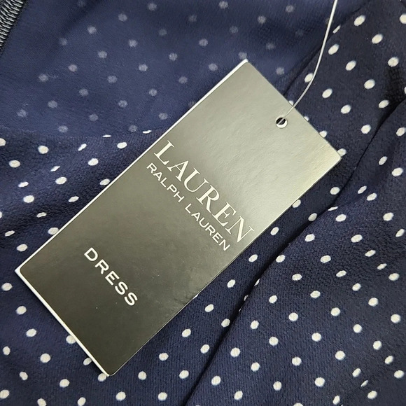 [US:4]LAUREN RALPH LAUREN-Women's Polka-Dot Bubble Crepe Belted  Dress - Picture 8 of 8